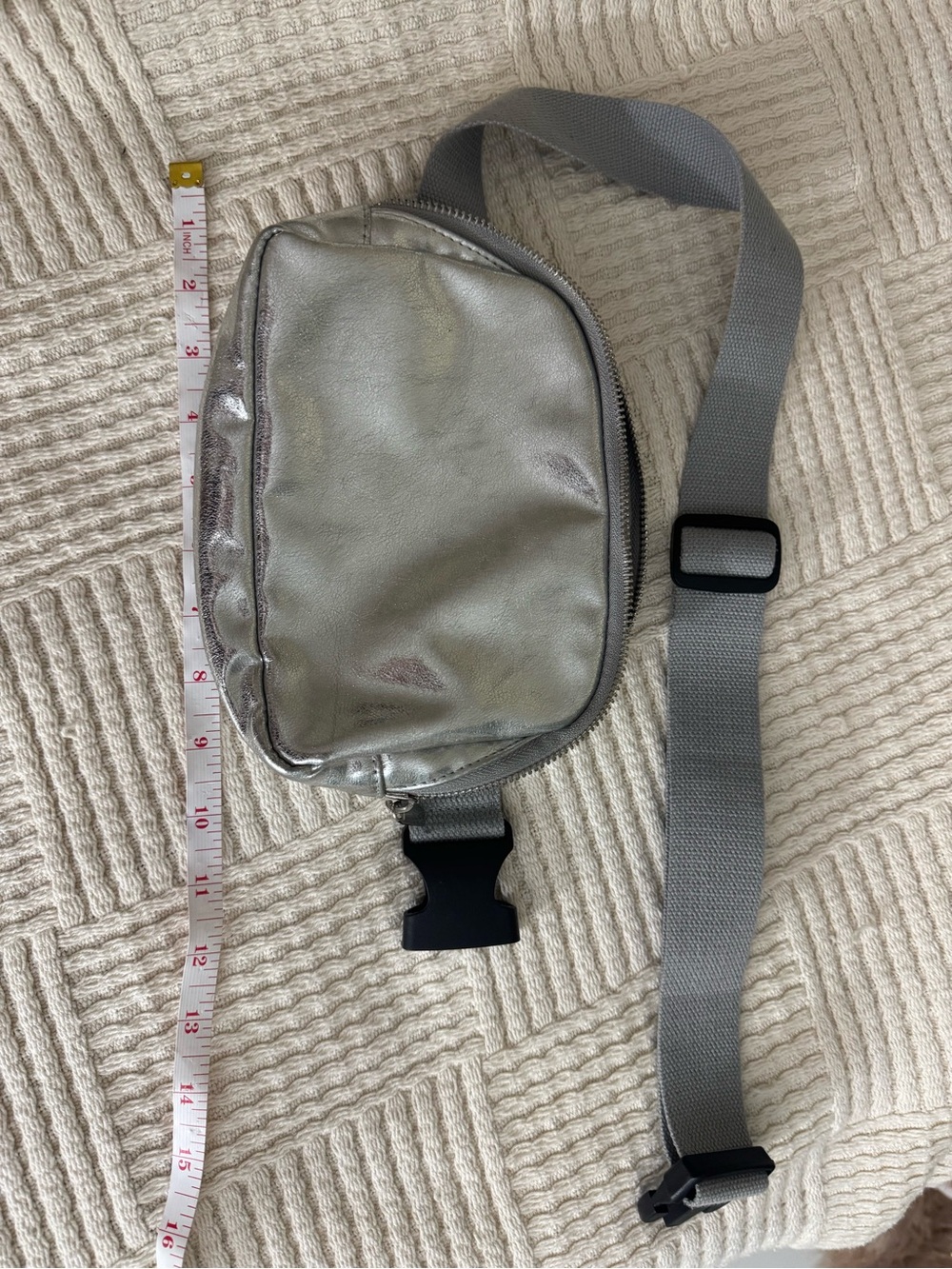 GAP Metallic Silver Mini Crossbody Belt Bag